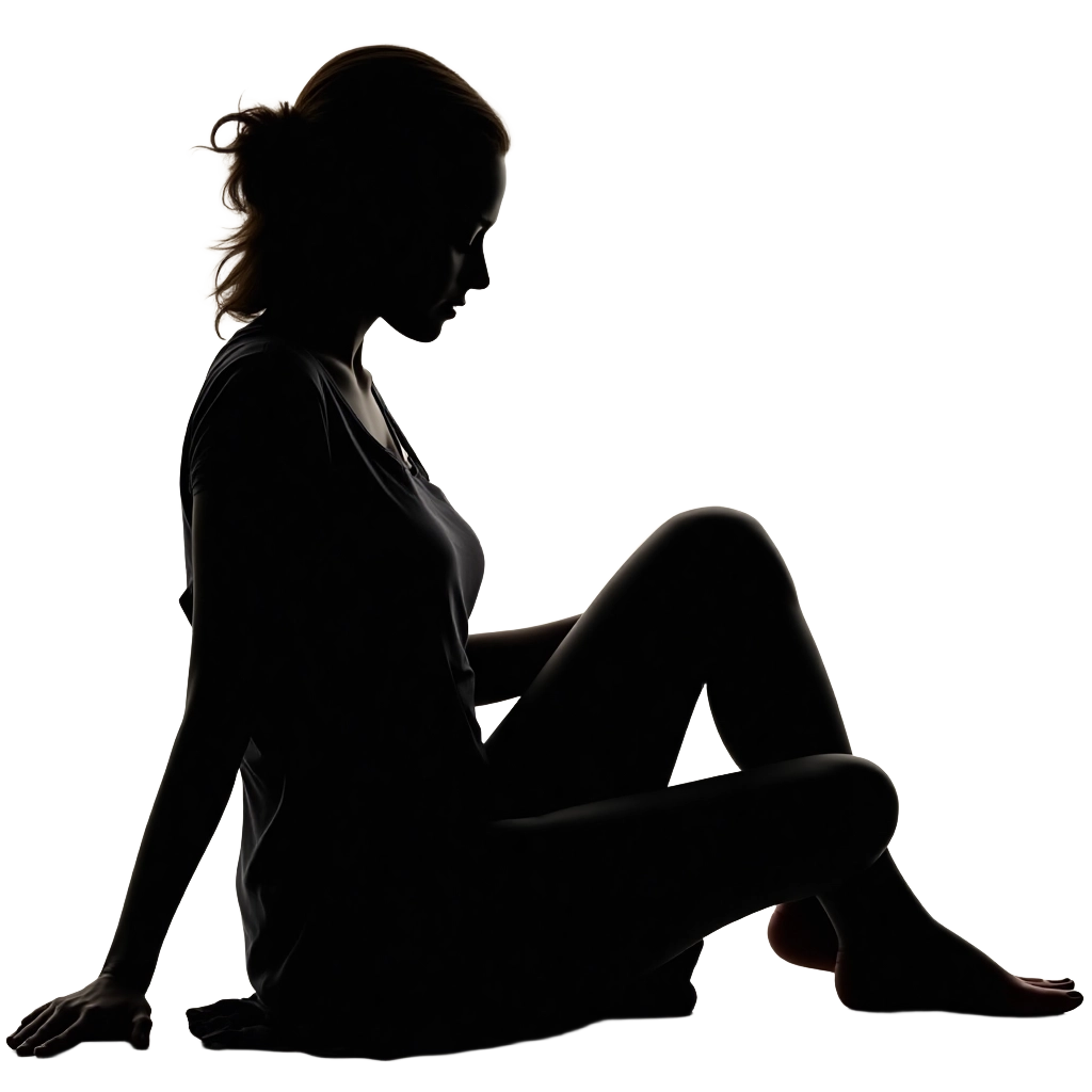 Silhouette of a Seated Woman